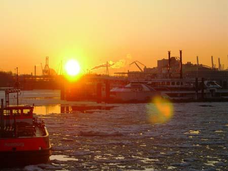 Abendstimmung mit Eisgang