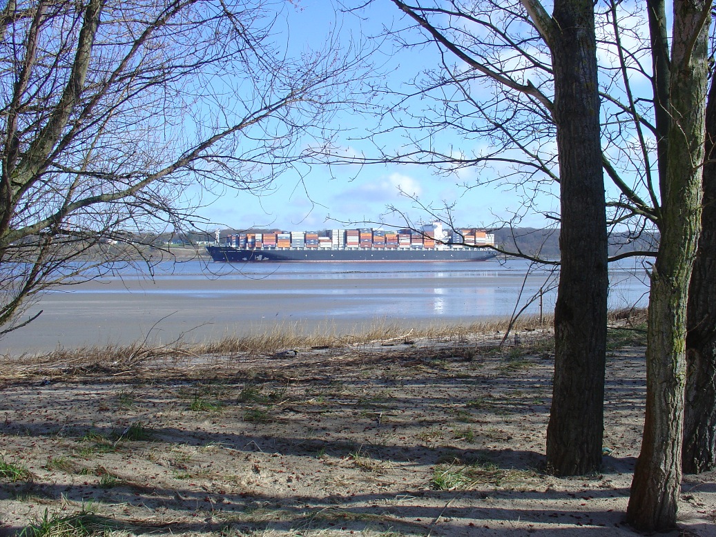 Containerschiff vor Neßsand 